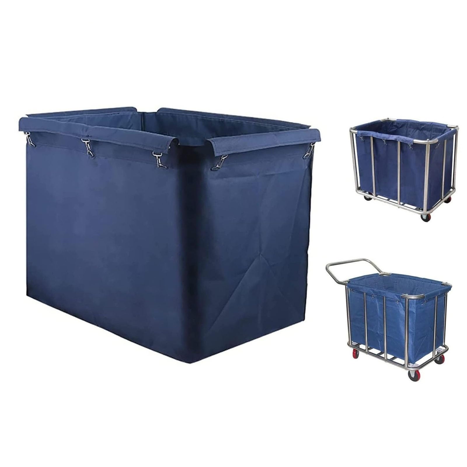Bolsa de lavandería de 400L impermeable y extraíble para carritos rectangulares de hotel