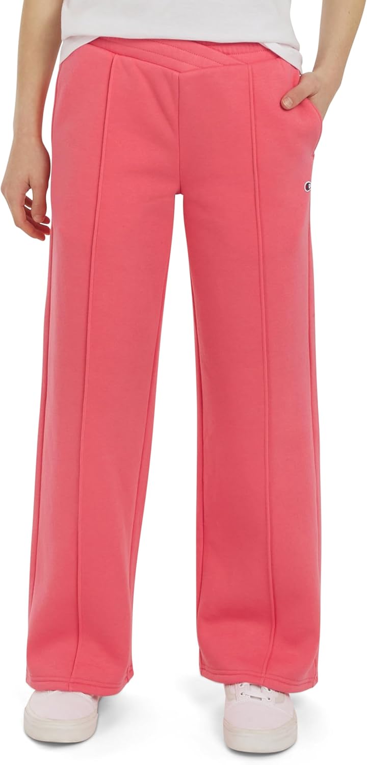Champion Girls Sweatpants Wide Leg Fleece Pull on Pants for Kids - Image 4