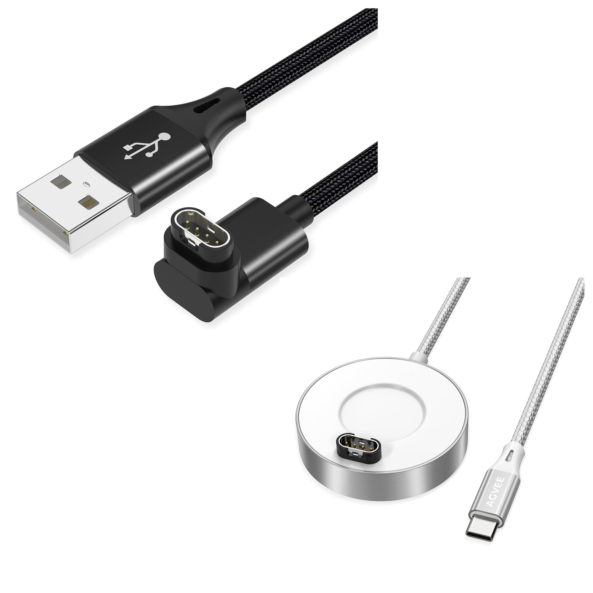 AGVEE Angled 90 Degree Charging Cable and Thin Dock for Garmin Smart Watch