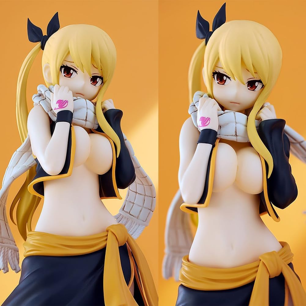 Lucy Heartfilia Figure Natsu Costume Model Anime Statue Figurine PVC Ornaments Collectible Decoration Gifts 21cm