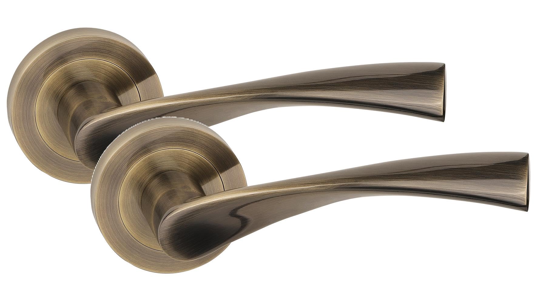 1 Pair Astrid Design Internal Door Handles Antique Brass FinishGolden Grace from B&Q