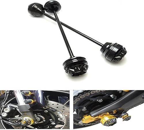 Protector de choque deslizante de horquilla de eje delantero y trasero para Yamaha MT-09 MT-09 Trace XSR900 (negro)