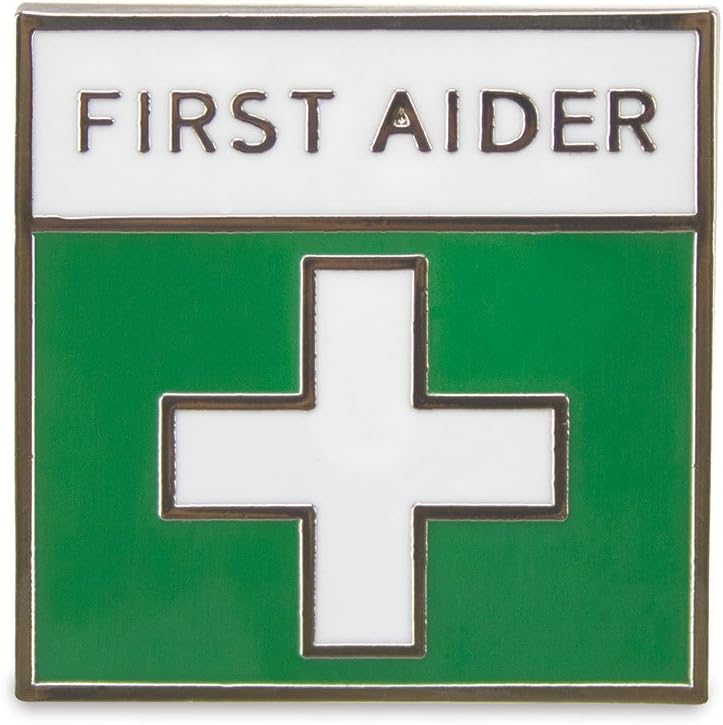 RELIANCE MEDICAL 5205 Metal First Aider Badge For Recognizing Qualified Employees With The Most Recent Graphical Symbols And Locking Brooch Pin Fastener, 2.5 Cm X 2.5 Cm (Pack Of 10)
