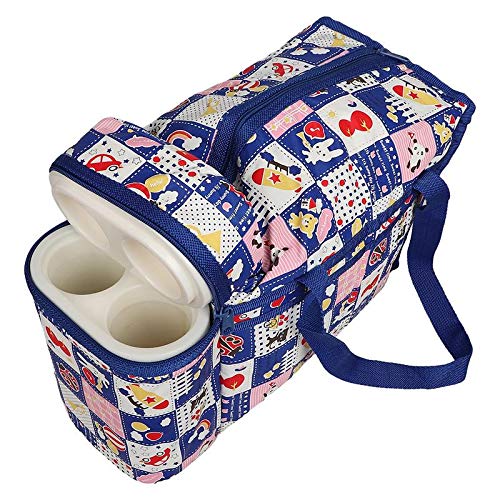 Antils Baby Diaper Multifunction Mother Maternity Bag for Traveling with 2 Feeding Bottle Warmer Compartments (Blue)