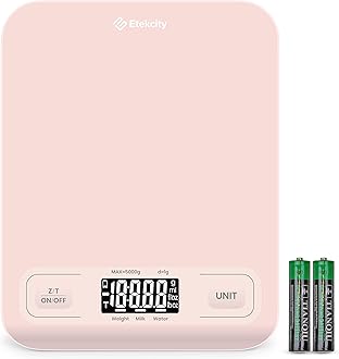 Etekcity Food Kitchen Scale, Digital Grams and Ounces for Weight Loss, Baking, Cooking, Keto and Meal Prep, LCD Display, Medium, Pink