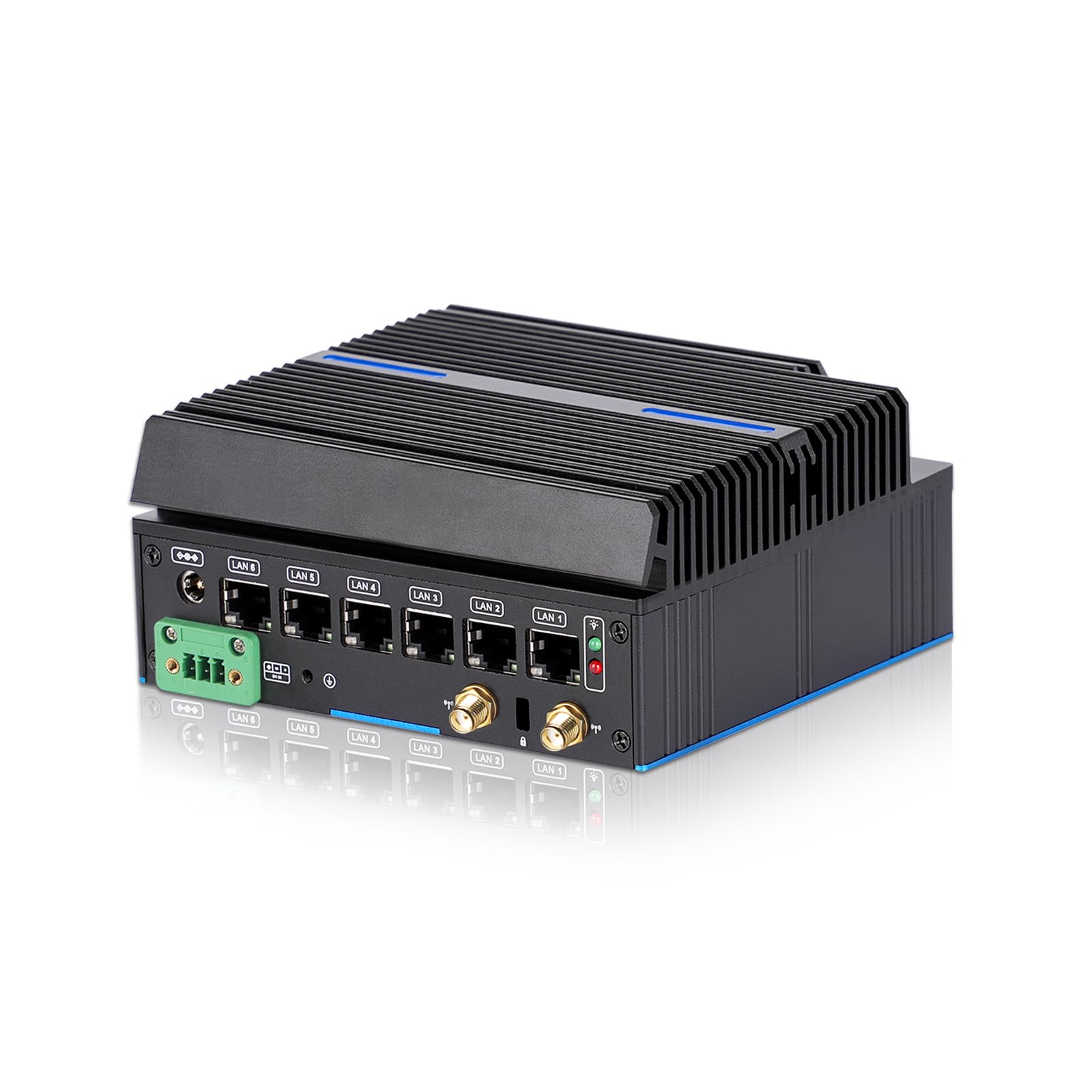 Mini PC Ventilador con 6 Puertos LAN Intel i226-V de 2,5 GbE, SSD, CPU Intel Core 6006U, Router de Puerta de Enlace,AES-NI, SIM/Type-C/TF/HDD pfSense/opnSense/Wi-Fi (8 GB DDR4, 240 GB)