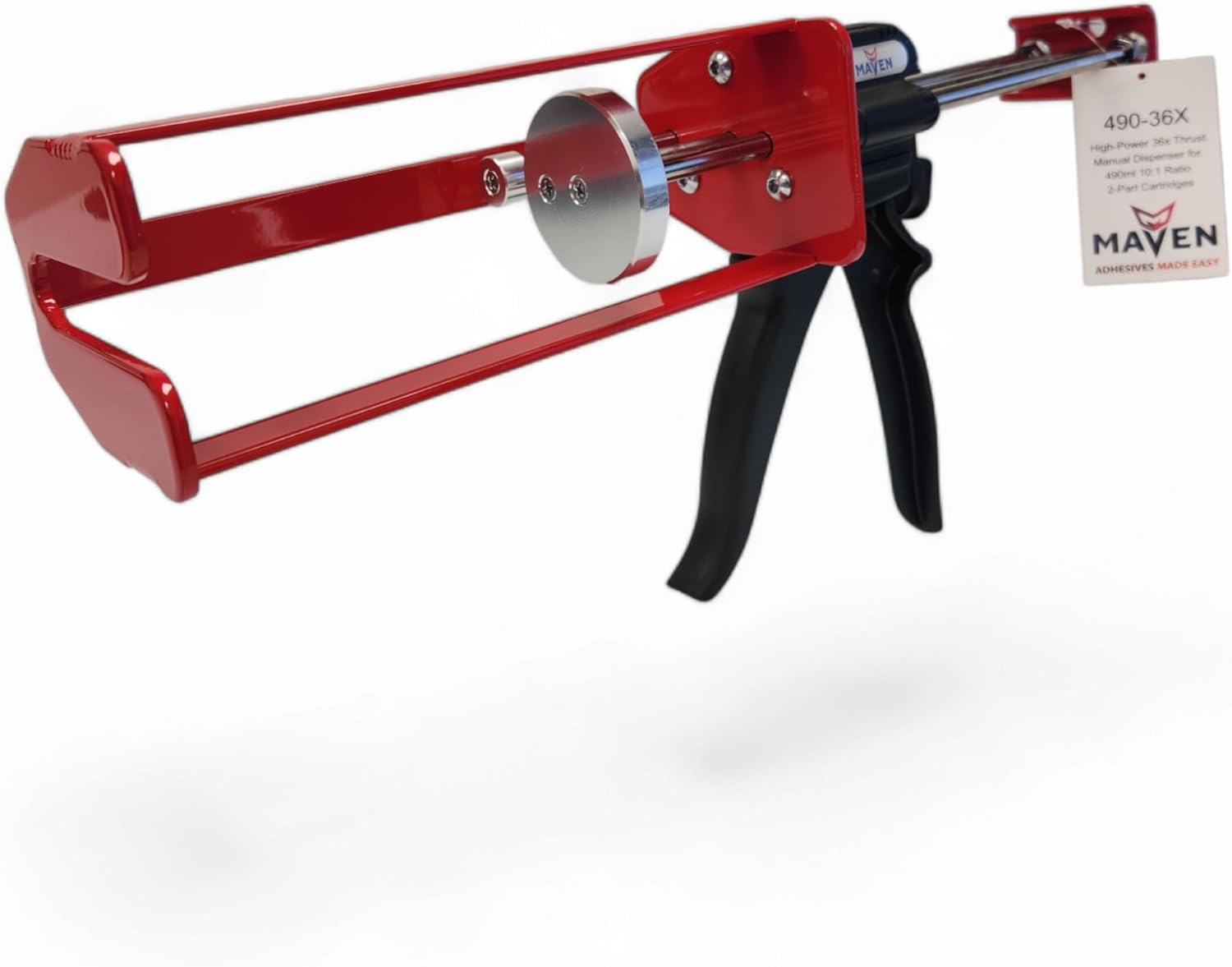 Maven High-Power 36X Thrust Manual Epoxy Adhesive Dispenser, for 200ML, 400ML, 490ML & 600ML Cartridges, 40%+ More Powerful (490ML 10:1)