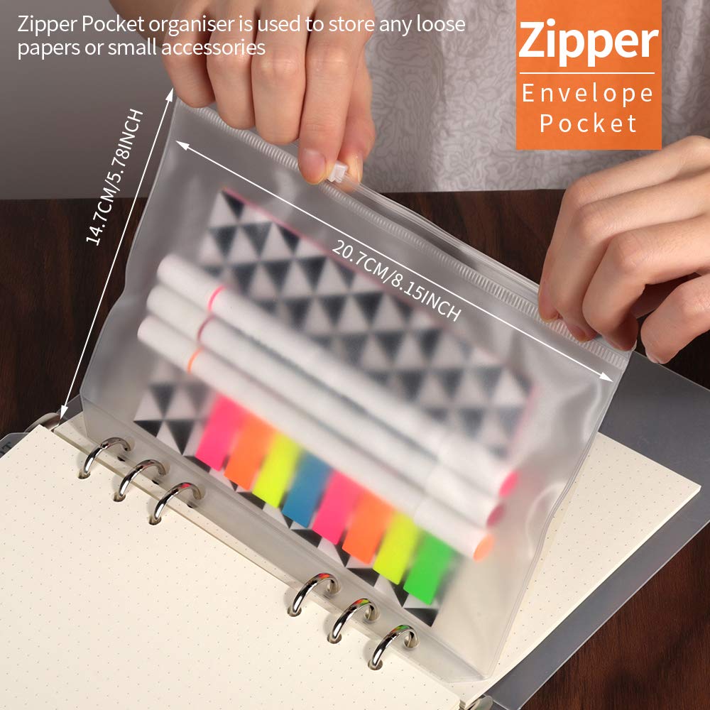 LEOBRO A5 Paper, Dotted Paper for A5 Binder, Planner Inserts, with Binder Pocket, Index Tabs, Ruler, Refill for Planner Notebook Journal - Image 7