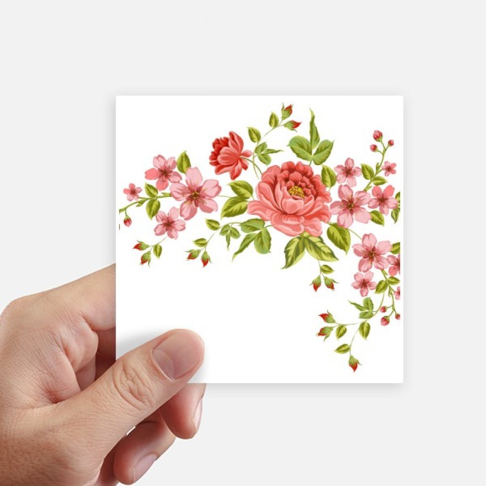 Autocollant pc roses rouges étanche sticker mural fleur pour moto et valise 8pcs