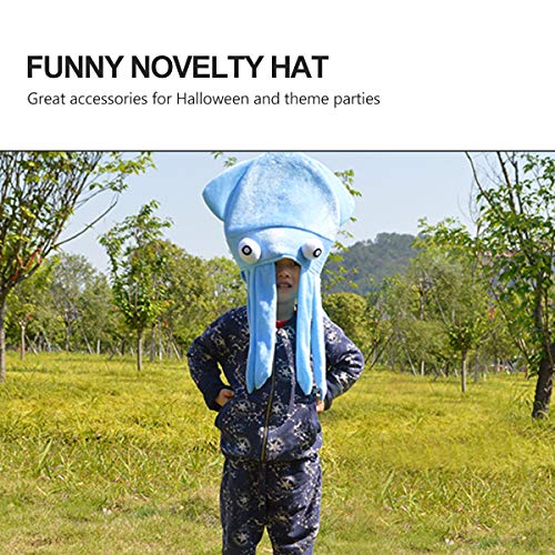 ABOOFAN Rainbow Squid Hat Chapéus de festa engraçados e loucos Chapéu de animais do mar Cocar de pol