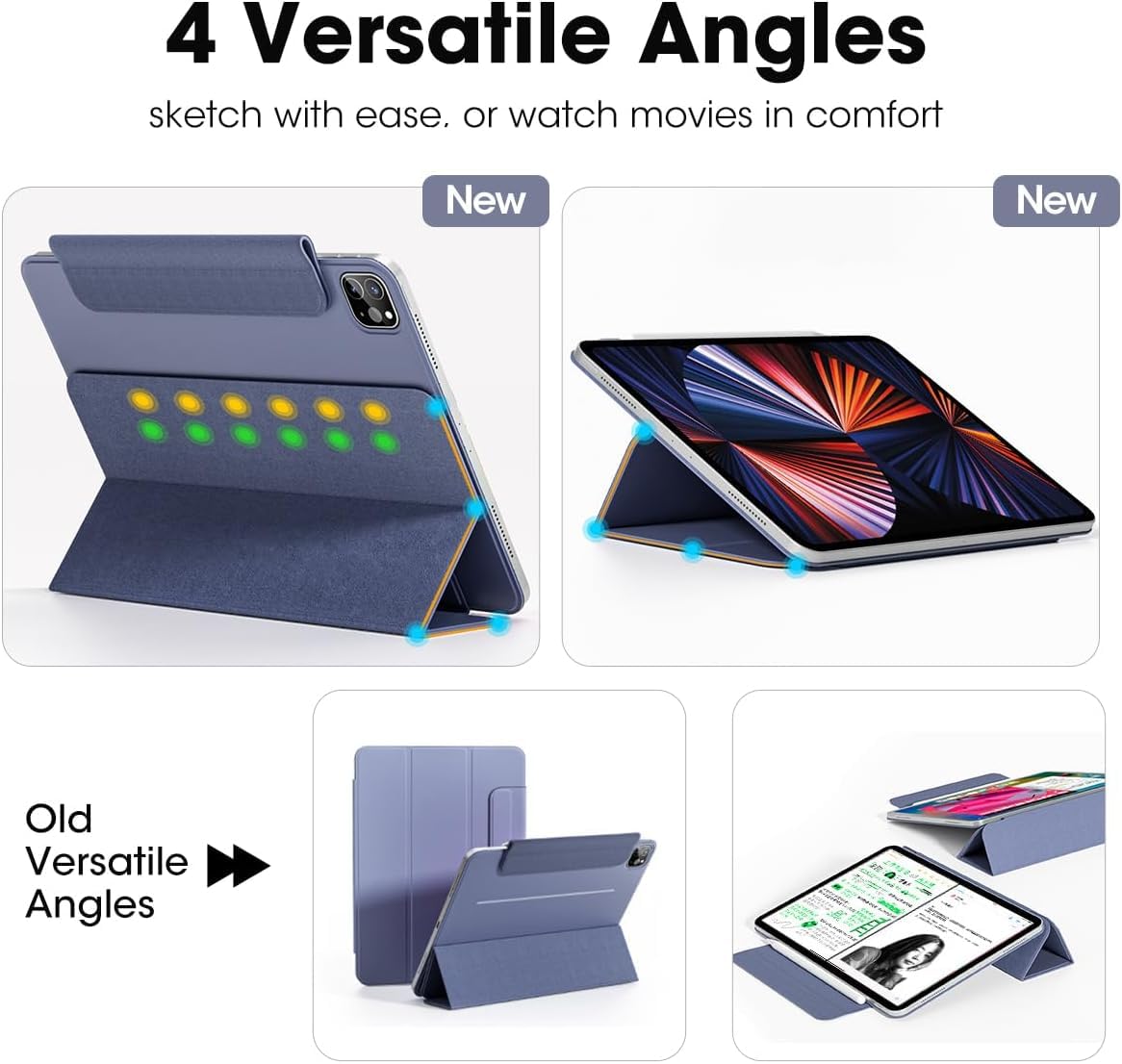 iPadアクセサリー Magnetic Folio Case For11\" iPad Pro 2024 Magnetic Smart Folio for iPad Pro 11 2024 Case M4 A16 12.9