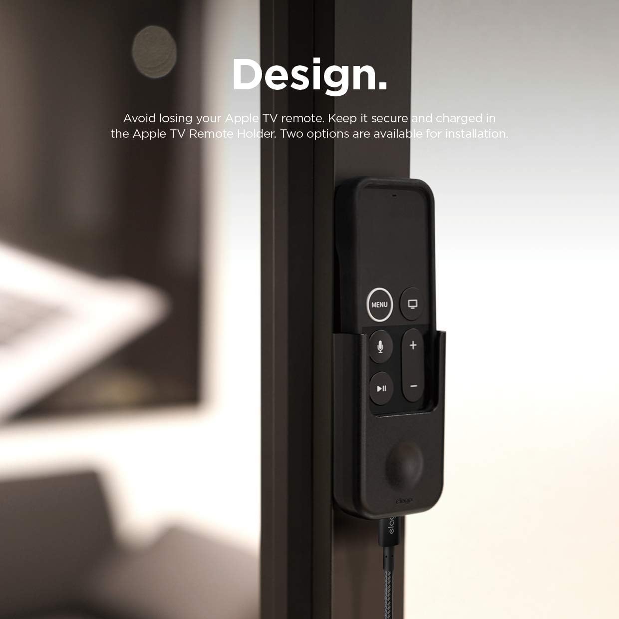 elago Apple TV Remote Holder Mount Bundle with R2 Slim Apple TV Remote Case - Compatible with Apple TV Siri Remote 4K / 4th / 5th Generation