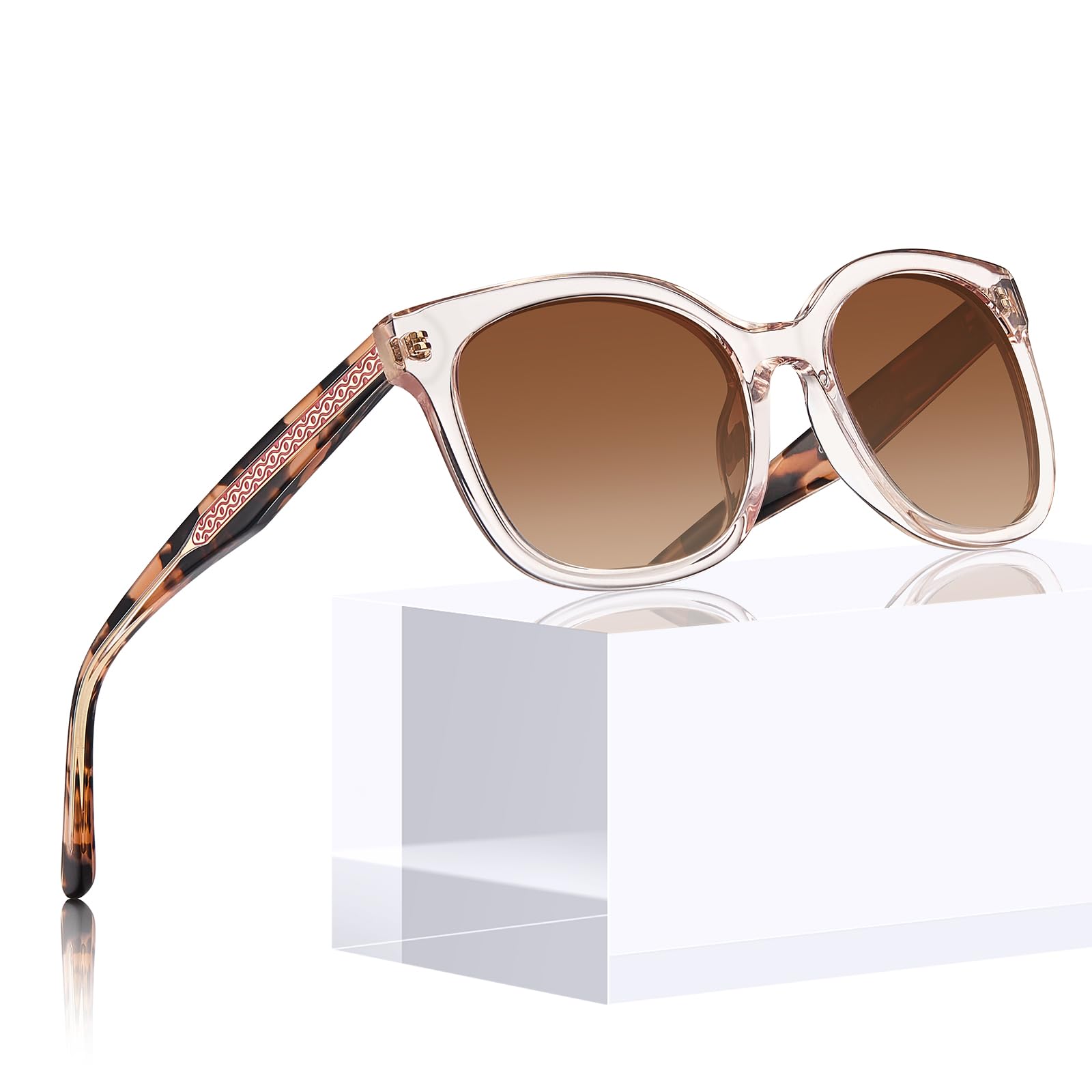 Carfia Occhiali da Sole Cat Eye da Donna Polarizzati Protezione UV Montature in Acetato Ipoallergeniche Fatti a Mano Stile Elegante Quotidiano e Retro CA5398