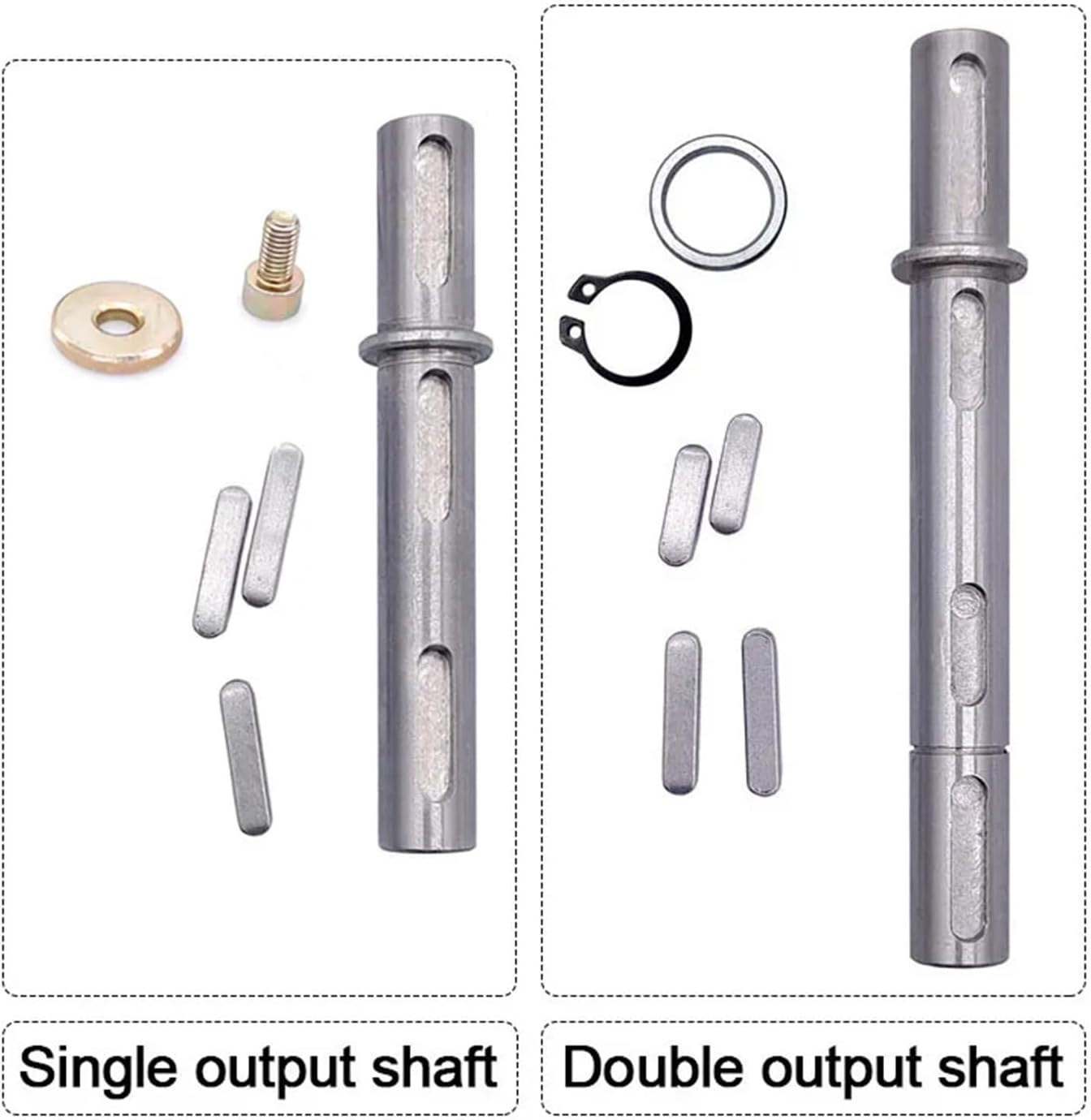 2PCS NMRV Worm Gear Reducer Keyway Shaft Single Output 14mm RV030 Gearbox Double(S Output s)