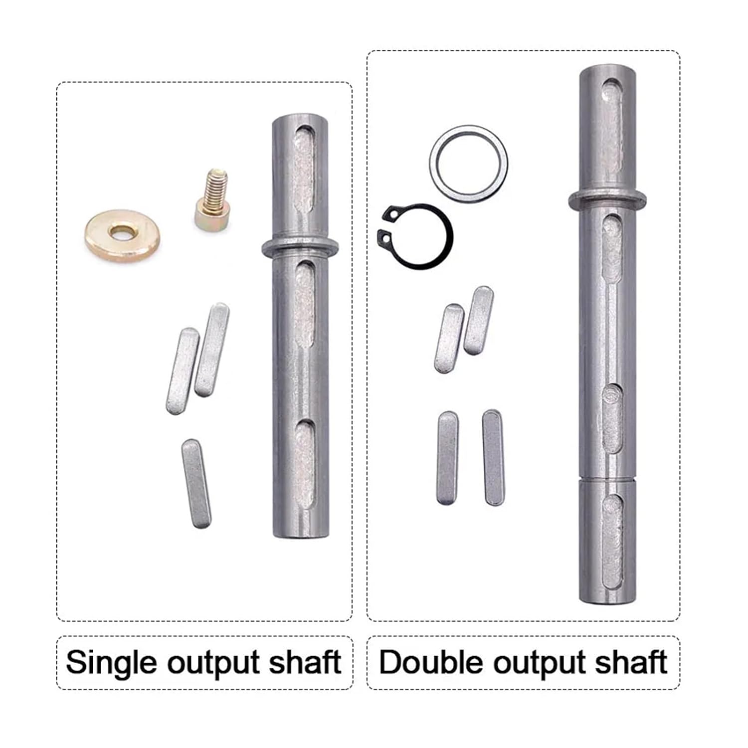 2PCS NMRV Worm Gear Reducer Keyway Shaft Single Output 14mm RV030 Gearbox Double(D Output s)