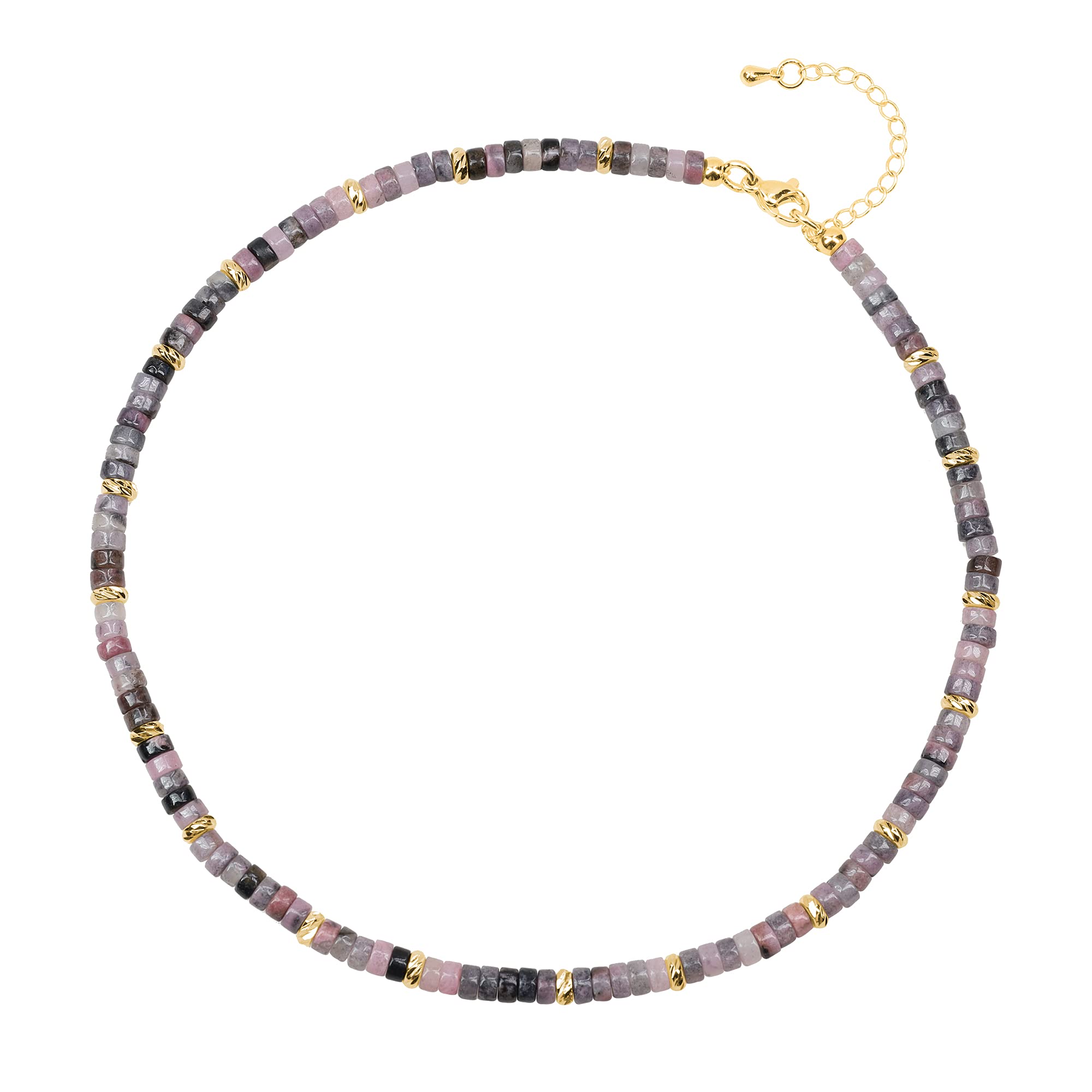 COAI Collar Gargantilla para Mujer con Cuentas de Piedras Heishi Naturales