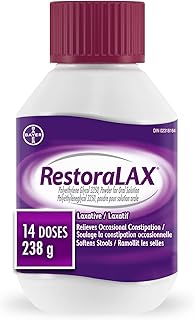 RestoraLAX Powder Stool Softener Laxative - Laxatives For Constipation, Effective Constipation Relief For Adults, No Taste, No Grit, No Gas, No Bloat, No Cramps, No Sudden Urge, 14 Doses, 238 Grams