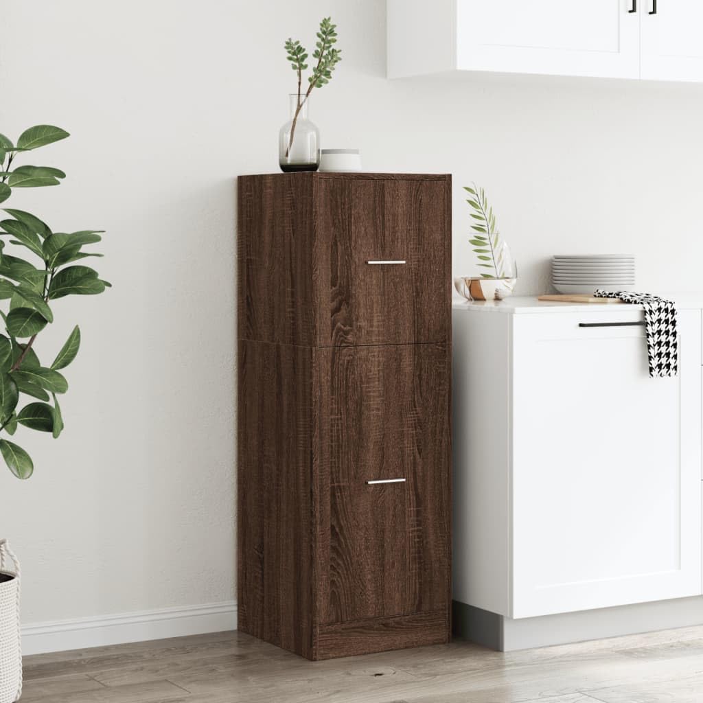 Armoire à pharmacie aspect chêne 40 x 41 x 118 cm - Commode avec 2 tiroirs - Armoire de rangement pour salon, couloir, cuisine