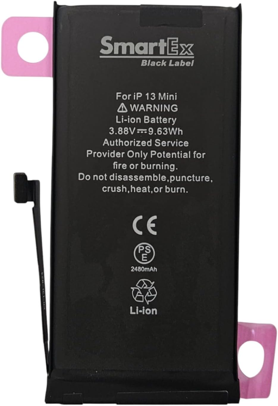 Smartex® Black Label increased Battery compatible with iPhone 13 Mini - Capacity 2560 mAh