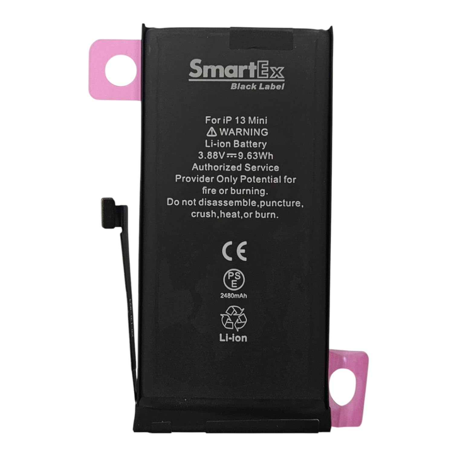 Smartex® Black Label increased Battery compatible with iPhone 13 Mini - Capacity 2560 mAh