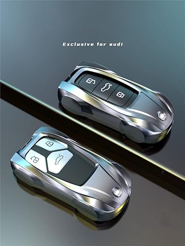 Miniatura 4 de Funda de metal de aleación de zinc para llavero remoto sin llave para Audi A4 A5 A6 A6L A7 A8 Q5 Q8 R8 RS4 RS5 RS6 RS7 S4 S5 S6 S7 S8