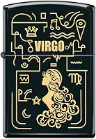 Zippo Isqueiro - Isqueiro Virgem Zodíaco Preto Fosco à Prova de Vento #Z5309