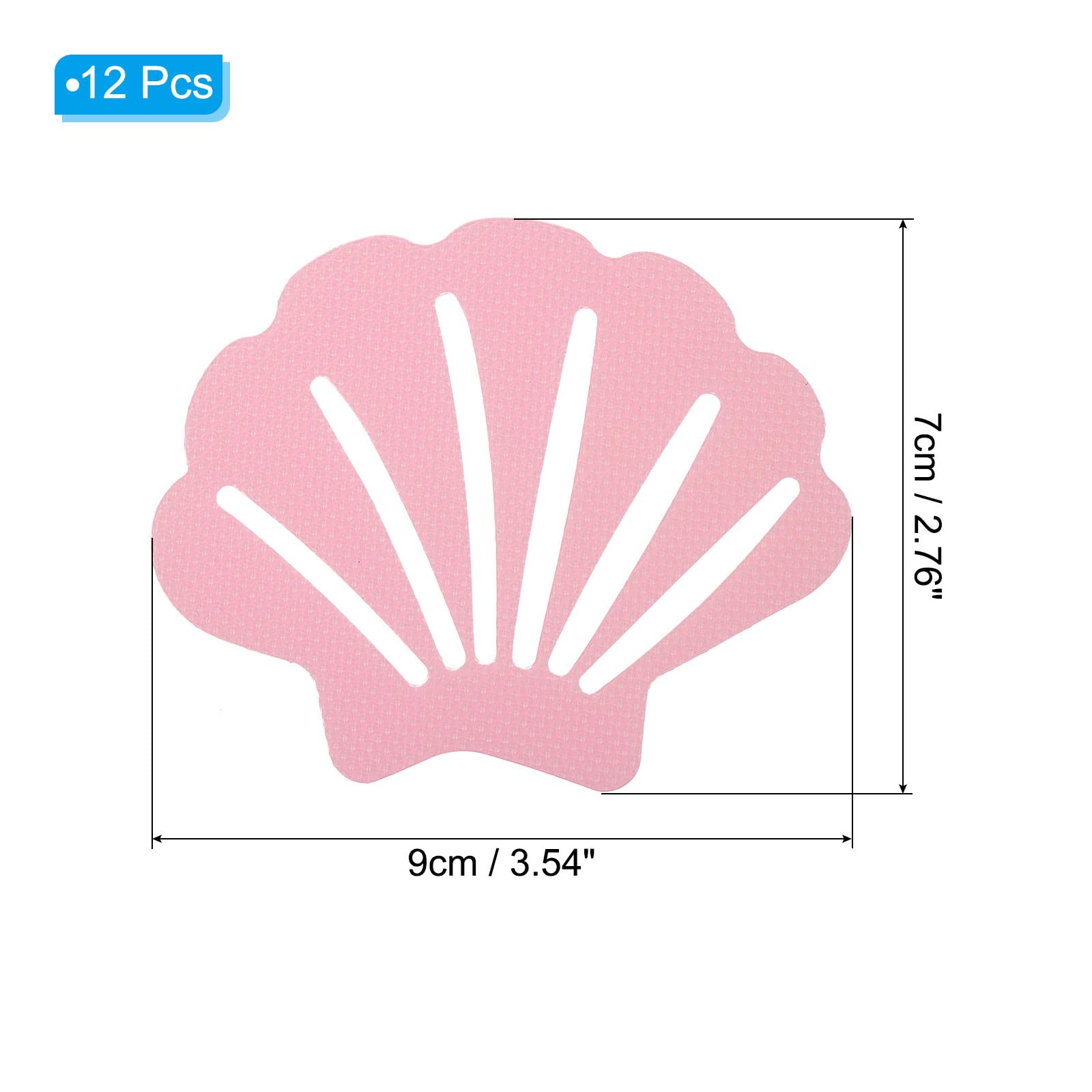 PATIKIL 12Pcs Non Slip Bathtub Stickers, Anti Slip Shower Stickers Bathroom Shower Floor Decals Sea Shell Shape Cute Treads Tubs, Pink - Image 2