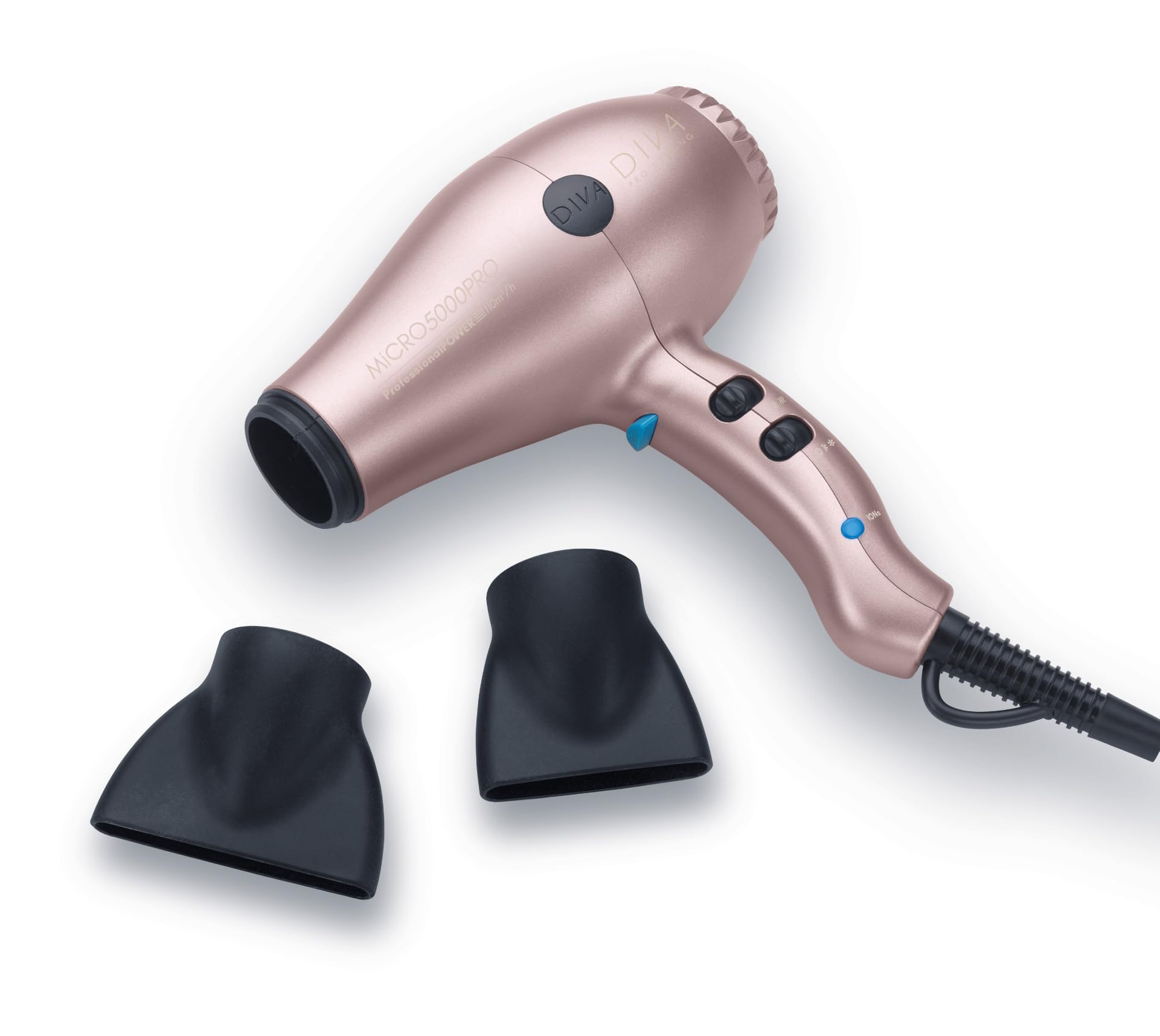 Micro 5000 Pro Dryer - Millennial Pink. Super-Charged Power, Super-Lightweight Micro-Size. with Macadamia Oil, Argan Oil, and Keratin for Ultra-Shiny and Smooth Hair