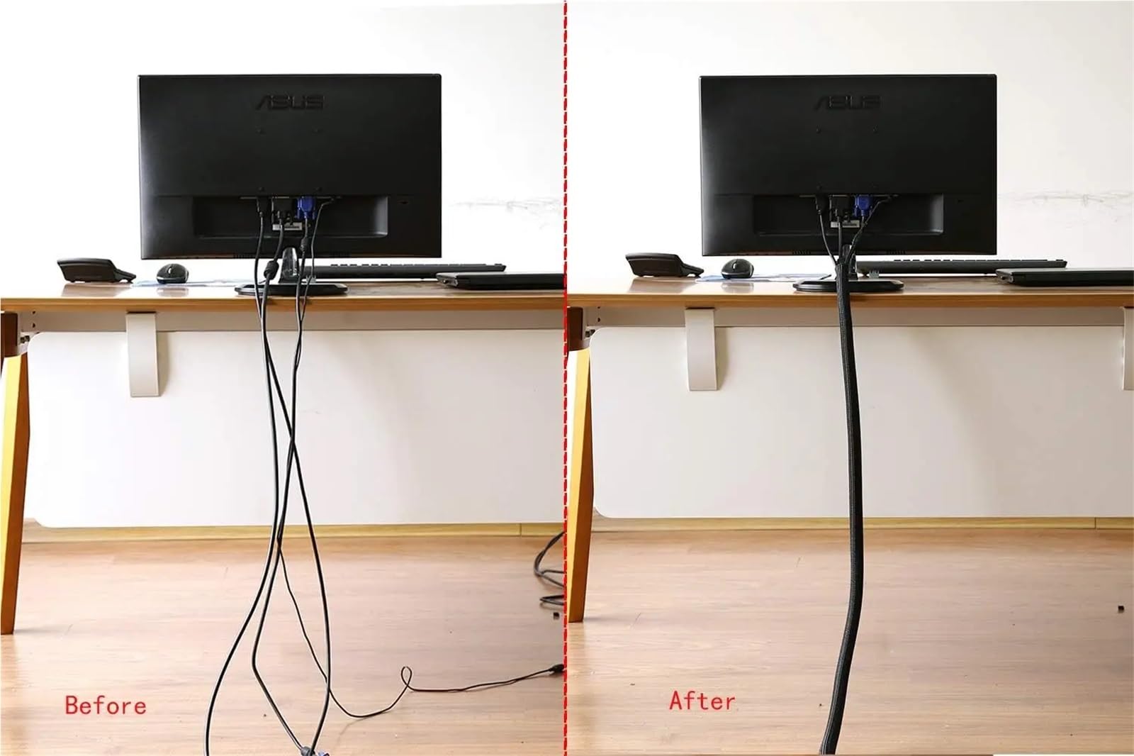 Kabelschutzschlauch Flexibel Kabelschutz Draht Webstuhl Schläuche Kabelhülse Split Sleeving for USB Power Audio Video TV Computer Home Auto(25M)