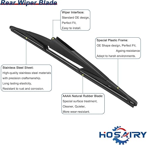 Miniatura 4 de HOSAIRY Juego de limpiaparabrisas trasero para Lincoln Navigator 2009-2016, para Ford Expedition 2009-2017 conjunto de limpiaparabrisas trasero