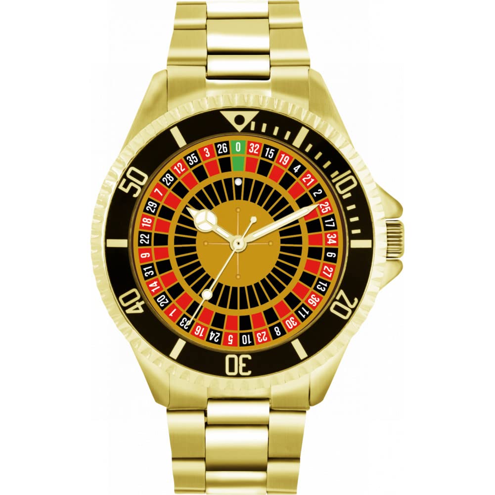 Roulette Wheel Reloj de Pulsera para Hombre de 42 mm Caja de diseño Personalizado