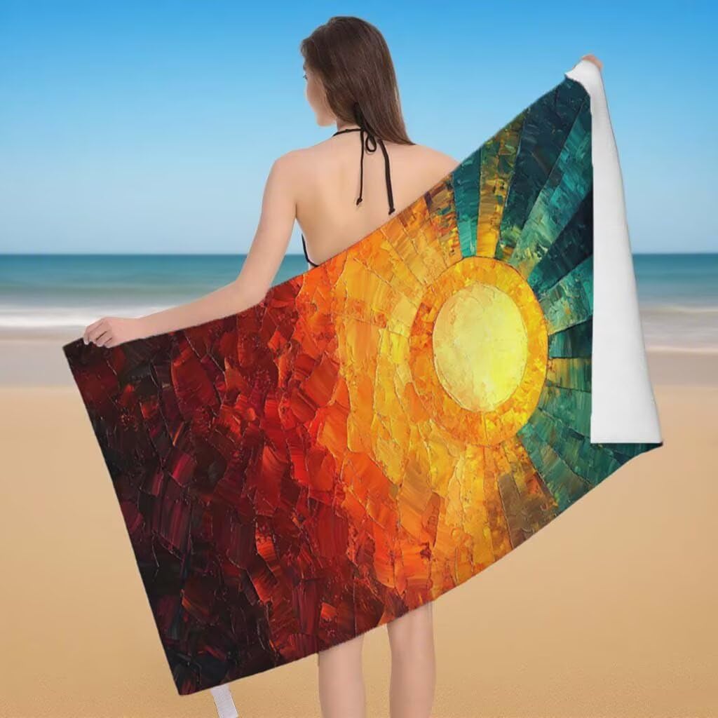 Telo Mare XXL 220x100cm/35x70cm, 2 Set Telo Mare Microfibra Sole Asciugamano Palestra Uomo, Antisabbia, Leggero, Asciugatura Rapida, Teli da Spiaggia Grandi Accessori per Camping Natation Yoga C-93