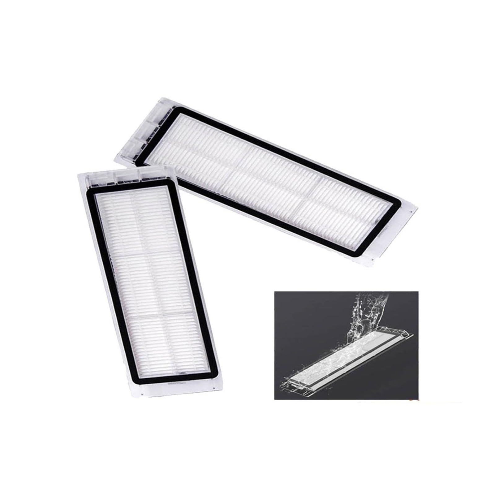 Washable Dust Bin Filter Accessories, Compatible for Roborock S5 Max S50 S55 S6 S6Pure E4 E5 S6MaxV Robot Vacuum Cleaner HEPA Filter(4PCS)