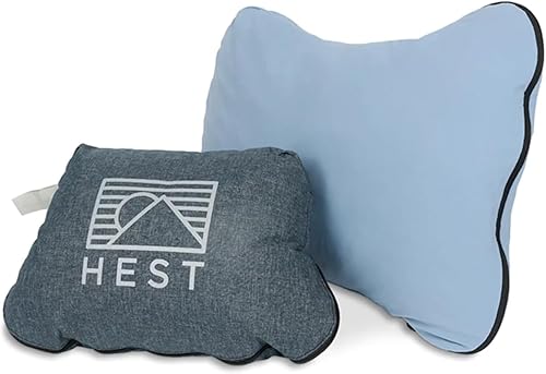 Vista 25 de HEST Almohada de camping - Resistente a la temperatura, espuma viscoelástica, almohada de viaje plegable
