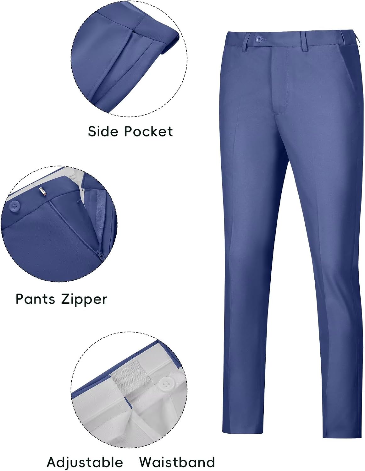 Fxzpiodi Men's Slim Fit 2 Piece Suit,2 Button Solid Formal Wedding Set