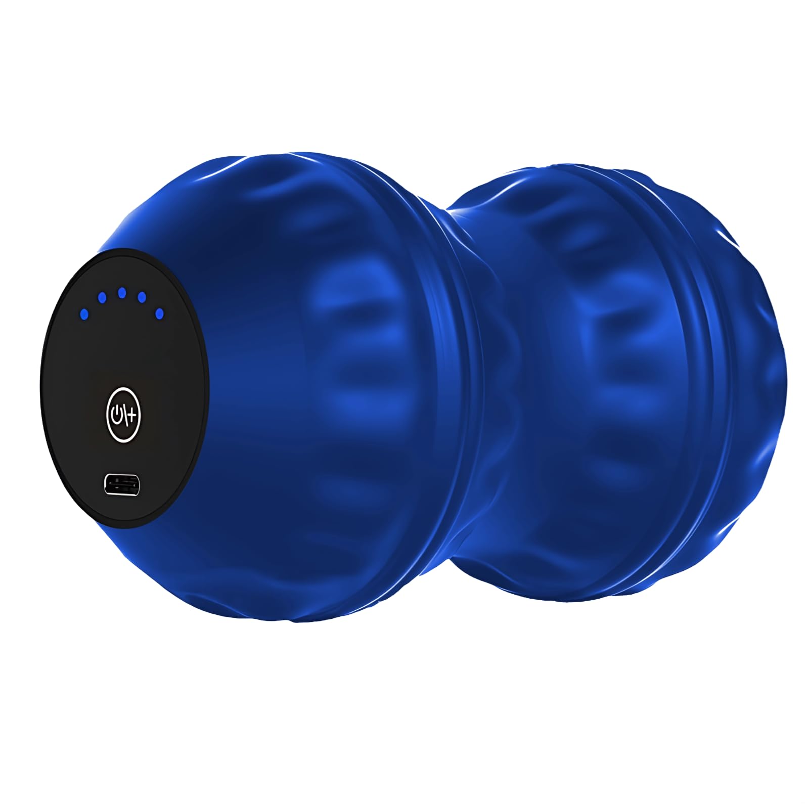 Bola de masaje de cacahuete vibradora de 3.5 x 3.5 x 6.3 pulgadas, masajeador eléctrico de 5 velocidades para liberación miofascial, terapia de tejidos, azul