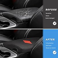 Vista 2 de INTGET Funda de Reposabrazos de Consola Central de Coche para Accesorios Dodge Challenger 2023 2022 2021 2020 2019 2018 2017 2016 2015 Funda