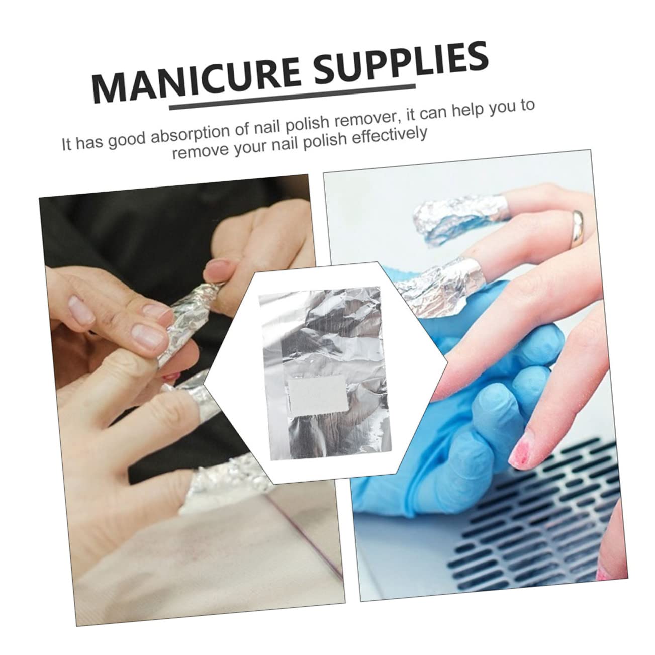 Beatifufu 150pcs Gel Polish Remover Wraps Soak off Gel Nail Art Foil - Nail Tin Foil