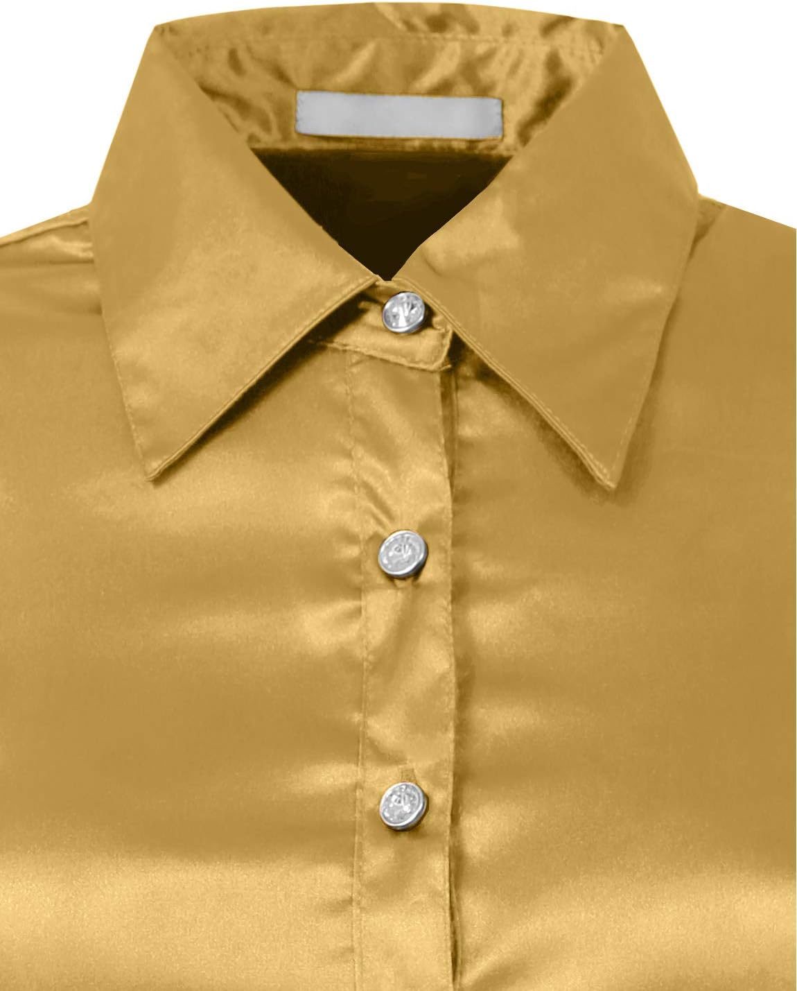 NE PEOPLE Womens Light Weight Long Cuff Sleeve Button Down Satin Shirt (S-3XL) - Image 6