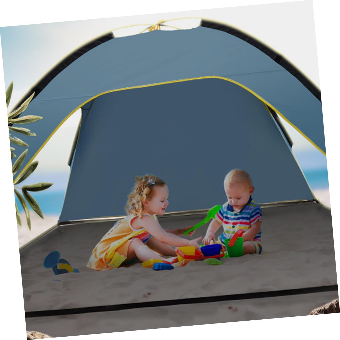 GALPADA Outdoor Camping Tent with UV Protection Spacious Breathable Polyester Beach Shelter for Adults and Easy Quick Setup Travel Tent for Picnic and Hiking