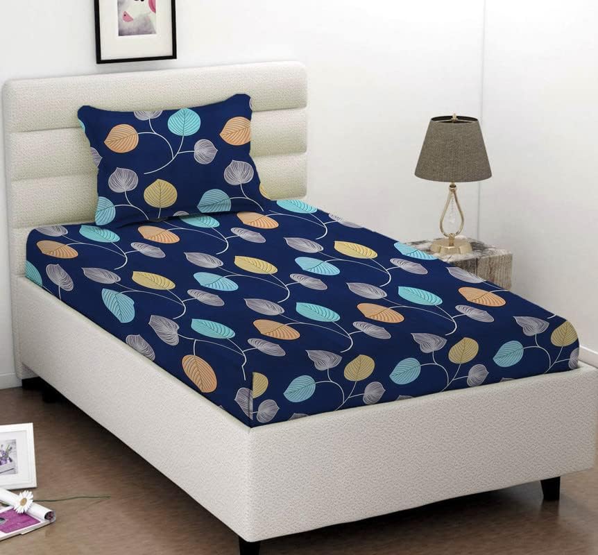 Buy BSB HOME® 100 Cotton 160 TC Small Leaf Flower Printed Single