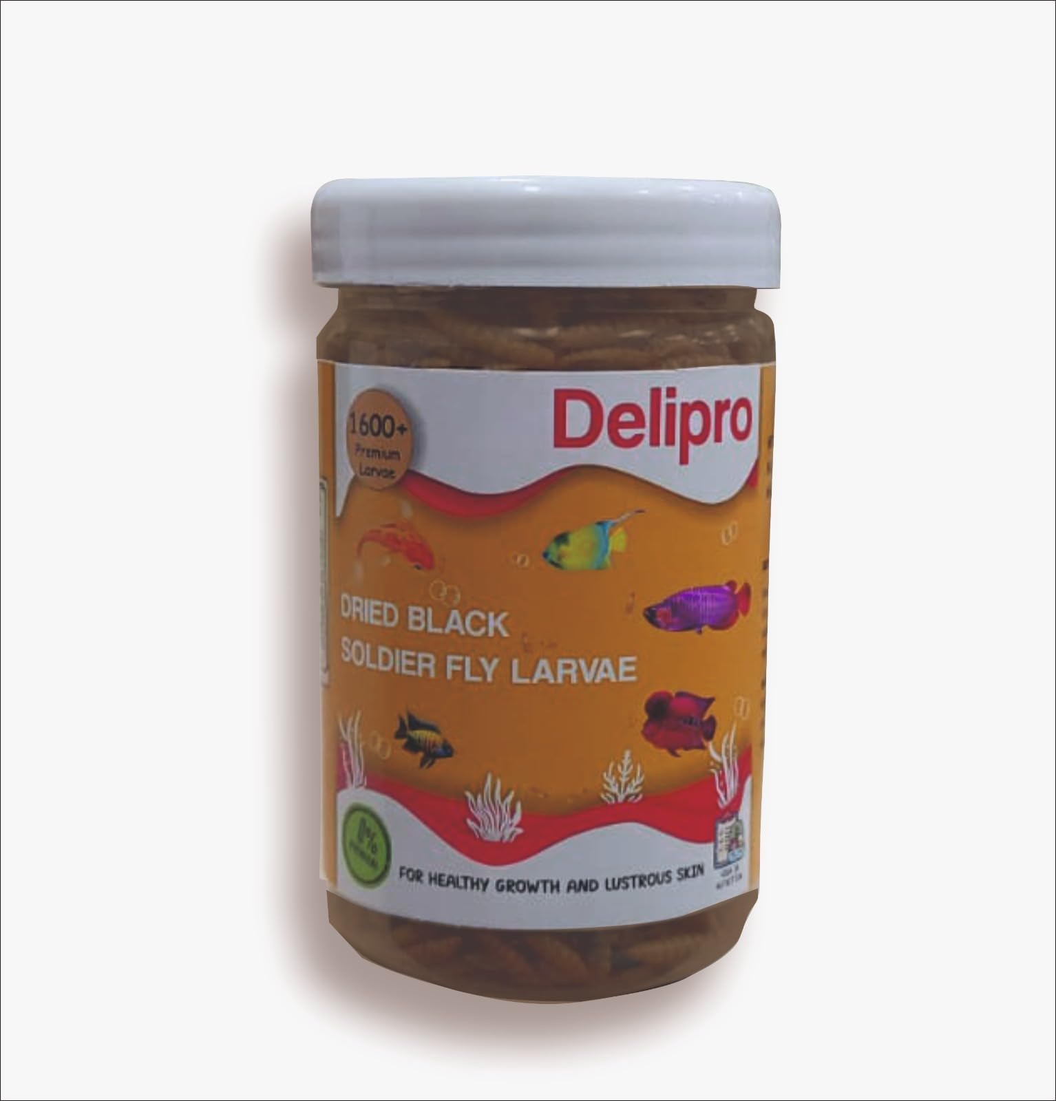 DeliPro High Protein Premium Black Soldier Fly Larvae Fish Food | Arowana, Oscar, Flowerhorn & Other Carnivorous Fishes | 60x Calcium | Gut Health Vibrant Colors Scales | 60g | 1600+ Rich Larvae (B0CPLQD9VS) Amazon Price History, Amazon Price Tracker