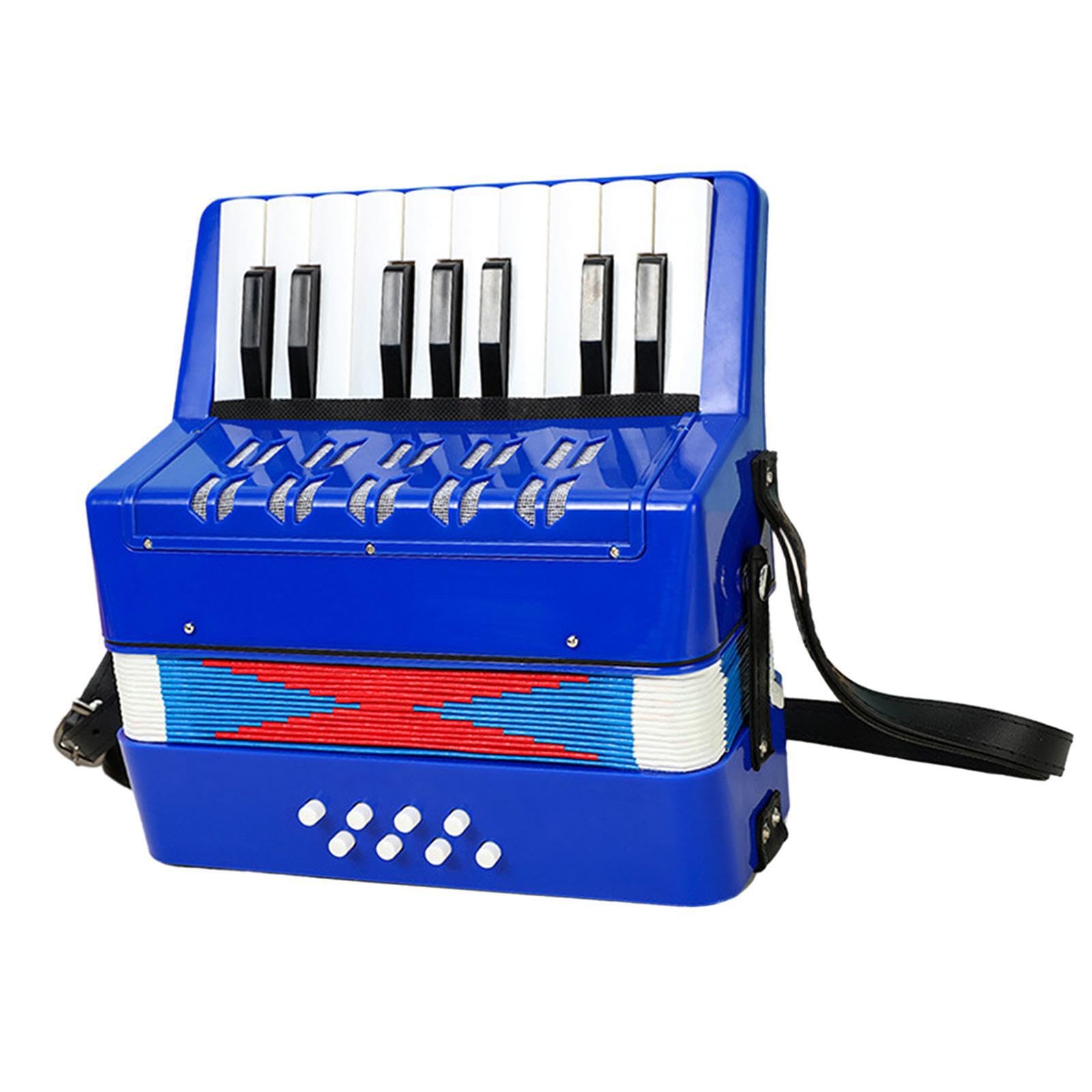 Fisarmonica giocattolo con stile accattivante che riconosce la passione dei giovani musicisti per la creazione di suoni musicali. Strumento musicale , Blu , 23x10x23cm
