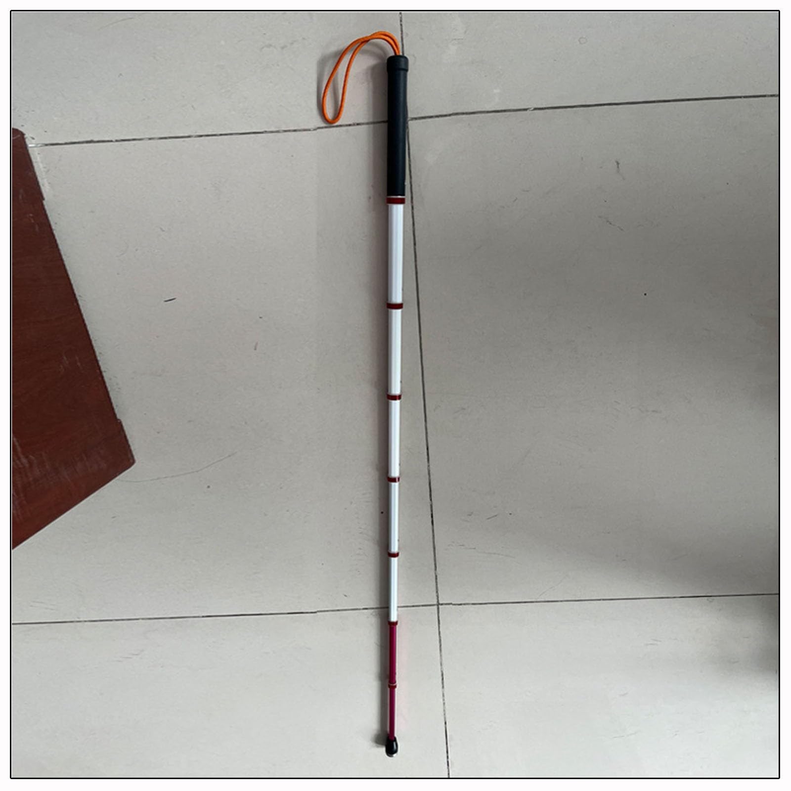 Bastón para Caminar Plegable - Bastón para Caminar de aleación de Titanio con película Reflectante de Advertencia, con discapacidad Visual Herramienta de Asistencia (A,128cm/50.4in)