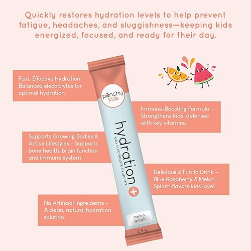 Miniatura 3 de Hydration+ - Paquete de barras de electrolitos en polvo, suplemento de hidratación de salpicaduras de melón para energía y recuperación, sin azúcar,