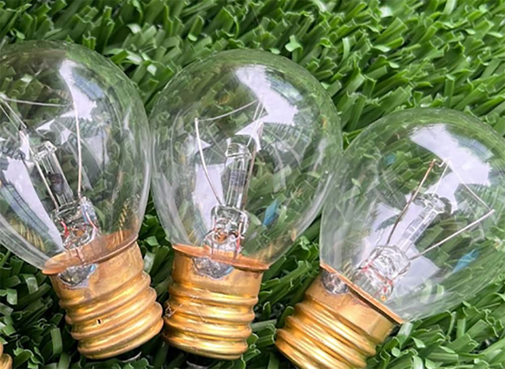 E17 25W lámpara de lava S11 globo bombilla G40 bombilla incandescente S11 bombilla congelador para lámparas de lava lámpara de purpurina lámpara colgante 2700K blanco cálido AC110V vidrio transparente 9