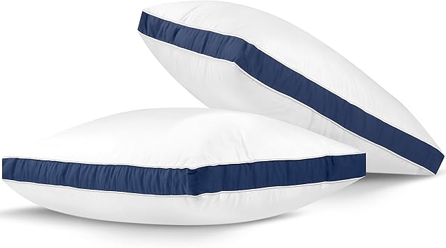 Utopia Bedding Pillows 2 Pack, 45 x 66 cm, (Navy Blue) Hotel Quality Pillows, Cotton Blend Fabric, Bed Pillow for Back, Stomach or Side Sleepers