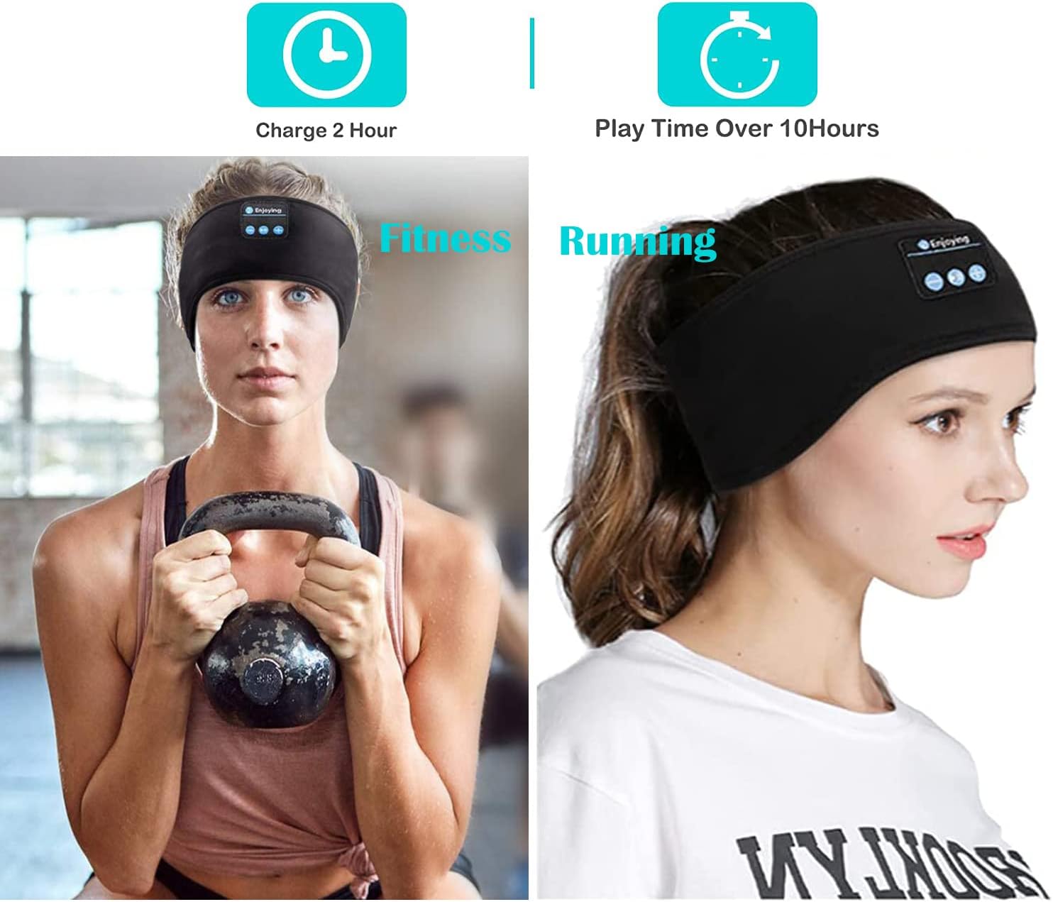 LIUZIZHPY Sleep Headphones Headband,Wireless V5.0 Bluetooth Headphones,Wireless Sports Headband for Man Women ,Built-in ultra HD Stereo Speakers,Side Sleep/Cycling/Traveling/Fitness/Running - Image 3