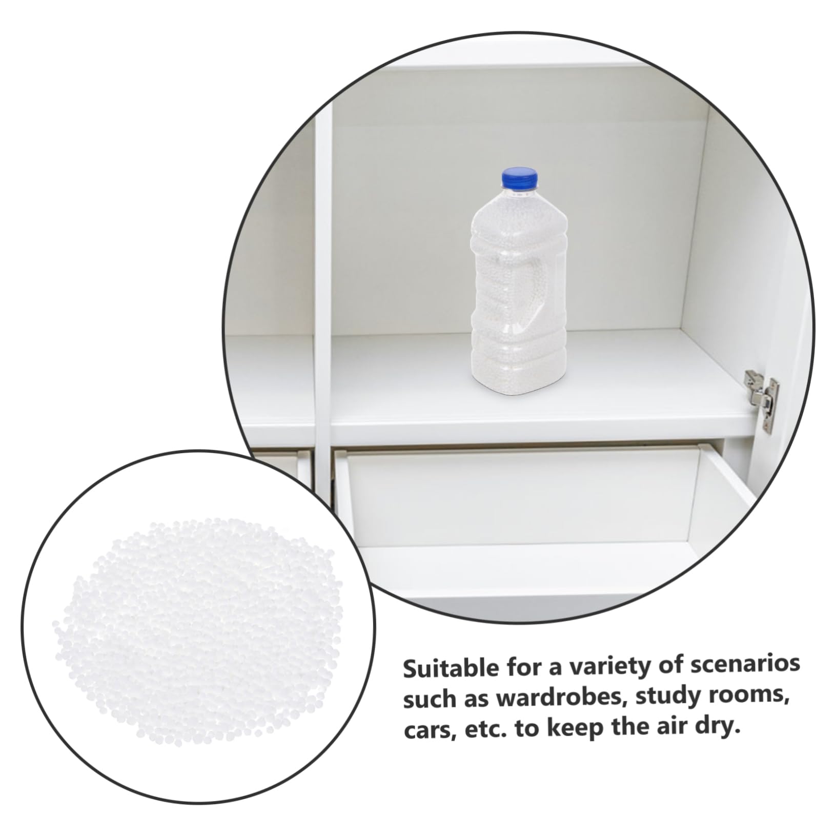 Granulés Déshumidifiants Rechargeables en Plastique Blanc