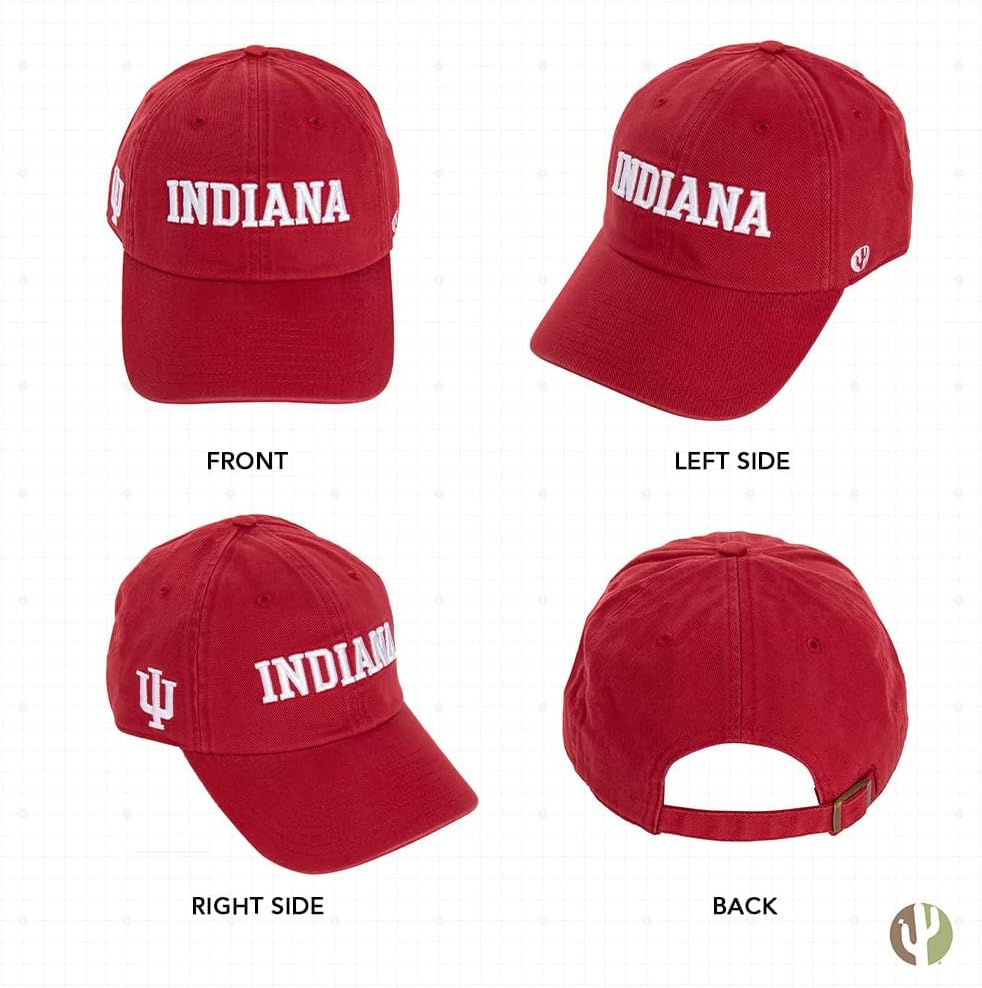 Desert Cactus Indiana University Baseball Hat Hoosiers Bloomington Brimmed Embroidered Hats Cap Adjustable Cloth Strap Adult (Style I1) - Image 3